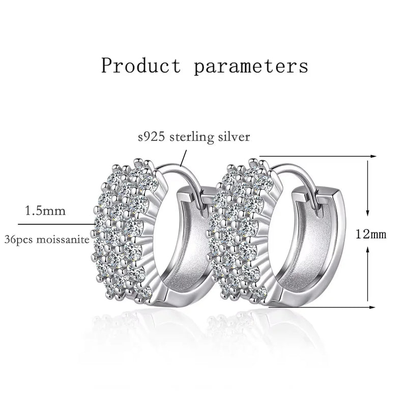 KNOBSPIN GRA Certified Moissanite Hoop Earrings for Women s925 Sterling Silver Wedding Huggie Earrings Party Jewelry Wholesale