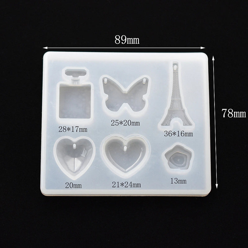 SNASAN Cute Beads Cube Triangle Silicone Mold For Jewelry Earrings Pendant Making Resin UV Epoxy Resin Molds Crafts DIY Tool