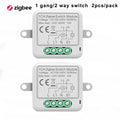 Tuya ZigBee 3.0 Smart Switch Module 10A Smart Home DIY Breaker 1 2 3 4 Gang Supports 2 Way Control Works with Alexa Google Home