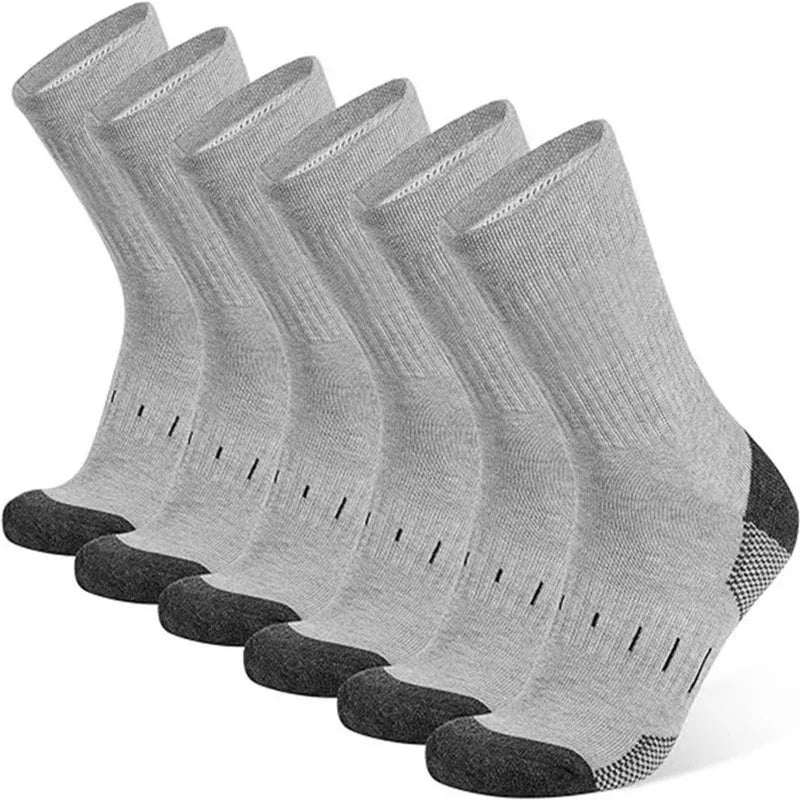 6 Pairs Men High Tube Round Neck Work Socks Moisture | SAMAG