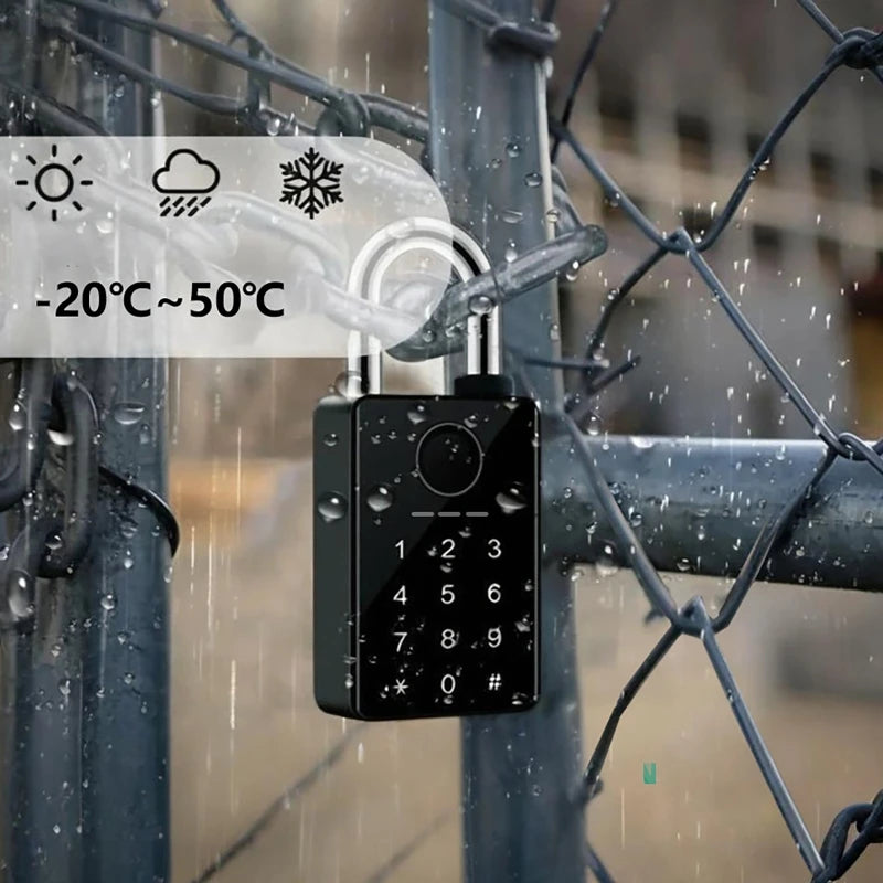 7/10mm Waterproof Tuya Padlock Fingerprint IC Card Password Electronic Lock Heavy duty Padlock for home Warehouse garage