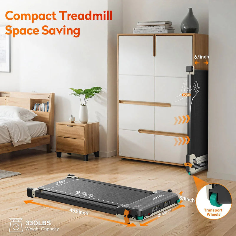 Akluer 520 Dual-Sided Under Desk Treadmill with Shiatsu | SAMAG