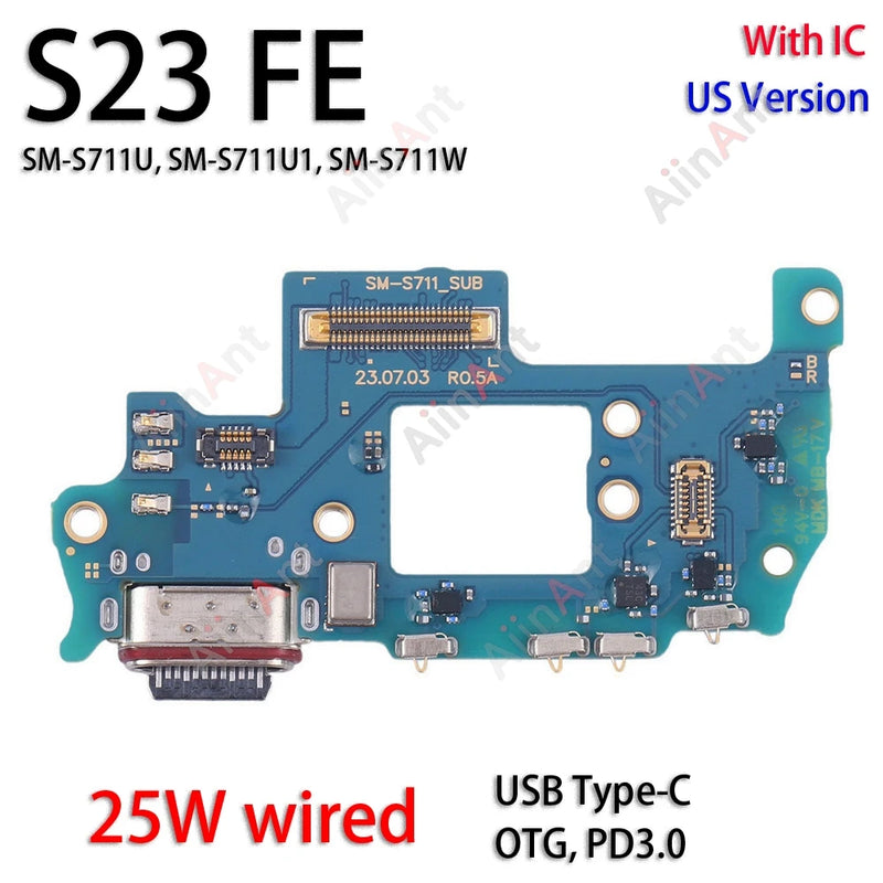 USB Mic Board Dock Charger Connector Charging Port Flex Cable For Samsung Galaxy S25 S24 S23 S21 S20 FE G781W G990W S721W S711W