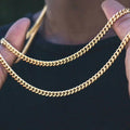 Vnox Men's Cuban Link Chain Necklace Stainless Steel Black Gold Color Male Choker colar Jewelry Gifts for - Visuel 2 | SAMAG