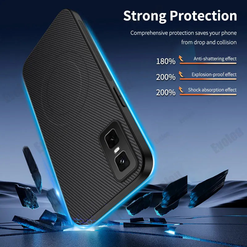 Case for Infinix GT 30 Pro 5G Luxury Fiber Stripe Leather Silicone Back Cover for MagSafe Magnetic Cover for Infinix GT 20pro