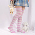 Sexy Long Over Knee Thigh Highs Socks Japanese Black White Striped Women Ladies Girls Kawaii Lolita Anime Cotton Warm Stocking