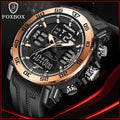 FOXBOX Fashion Outdoor Electronics Watches Male Luxury Casual Waterproof Luminous Alarm Auto Date Dual Digital Display Man Watch