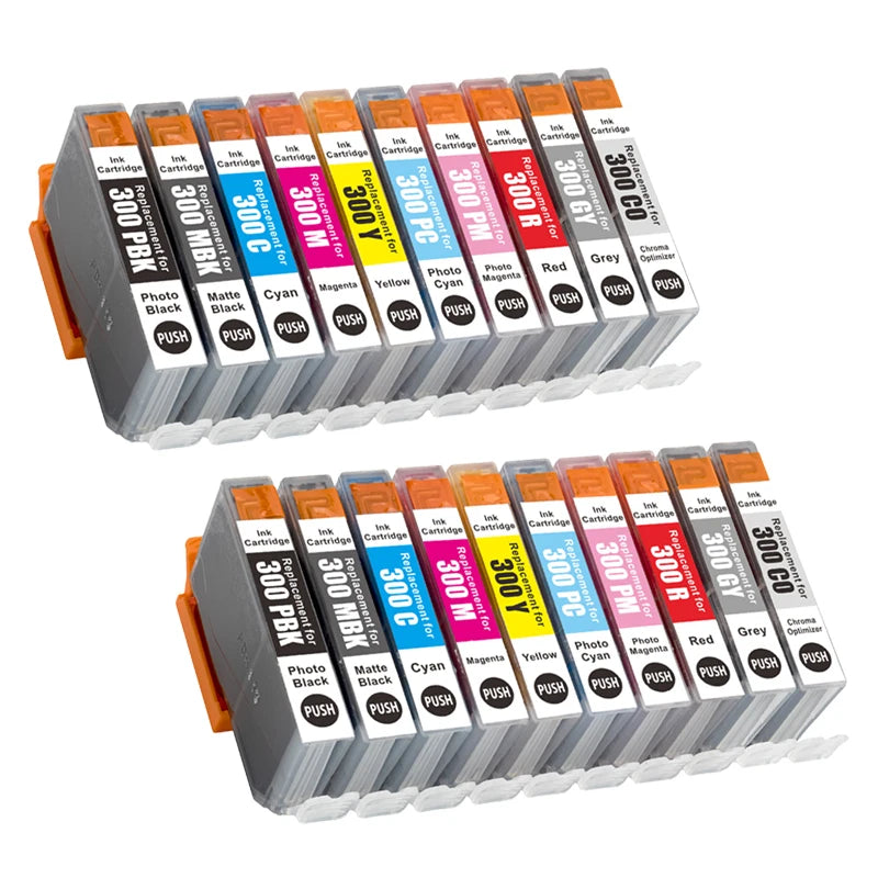 1Set PFI300 PFI-300 PFI 300 Premium Compatible Color Inkjet Ink Cartridge for Canon imagePROGRAF PRO-300 Printer 10 Colors
