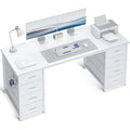 48 Inch  Computer Desk with 8 Fabric Drawers,   Modern Makeup Desk for Bedroom  with deal for Home Office,  Customized