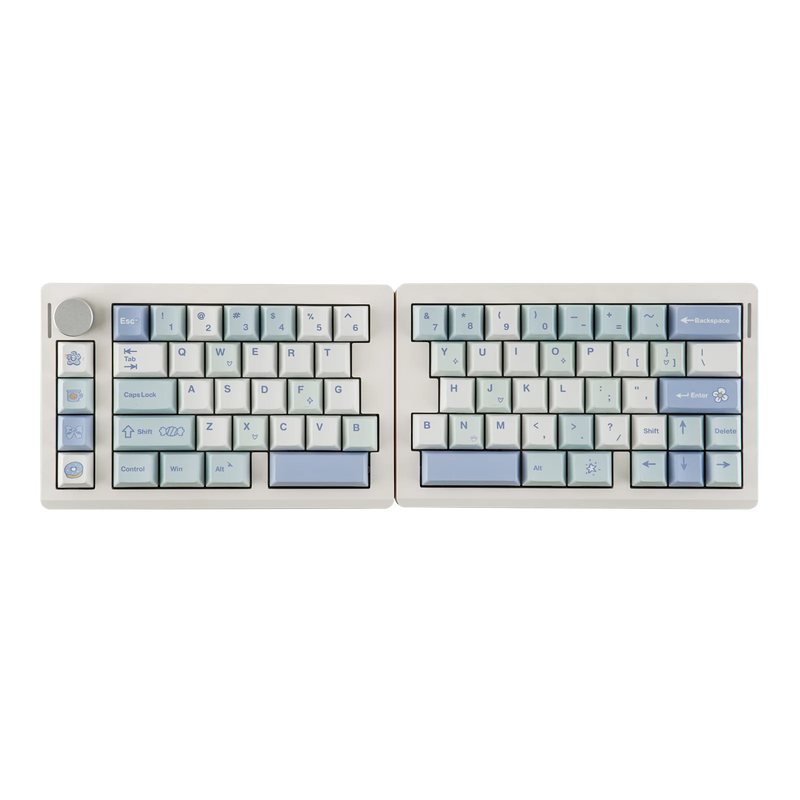 EPOMAKER Split70 QMK/VIA 70% Split Layout Wired/BT/2.4Ghz Wireless Mechanical Keyboard with Programmable Knob Mac Modifier