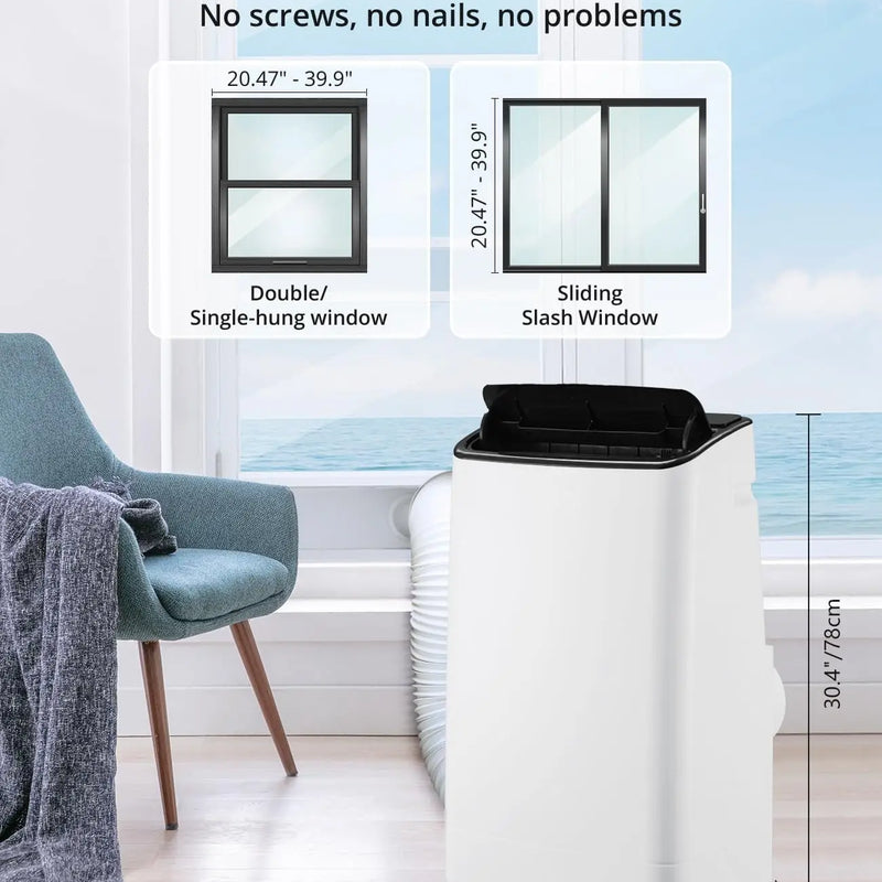 14000 BTU Portable Air Conditioners, Cools Up to 750 Sq.Ft,Cooling/Dry/Fan Mode,Quiet Portable AC Unit With Remote Control,AC Unit For Large Living Room,Office