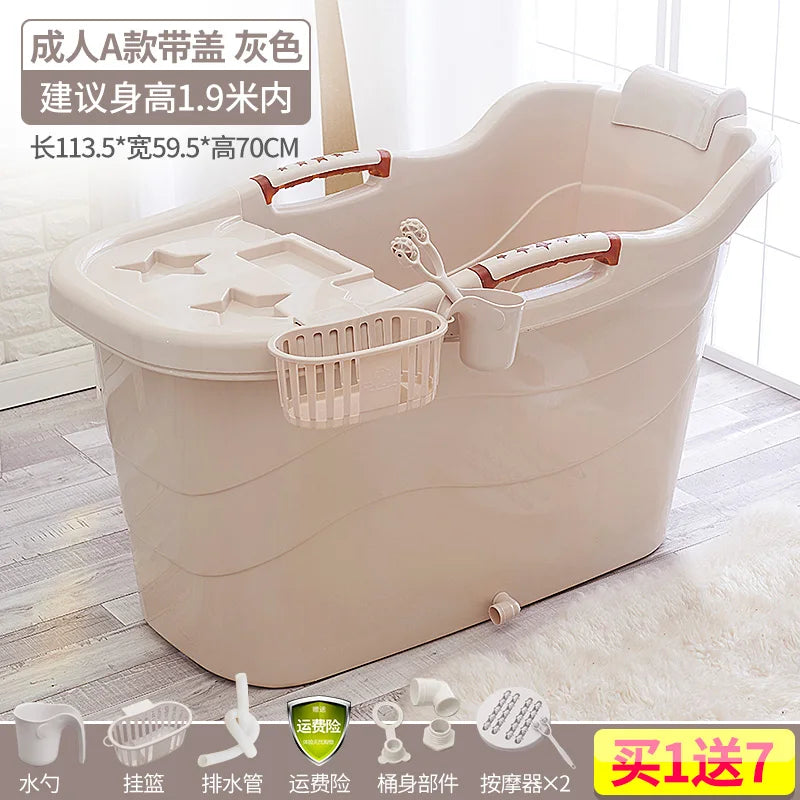Extra Large Adult Bathtub Thickened Soaking Tub Portable Bath Tub for Adults Big Deep Bathtub Home Spa Bathing Tub