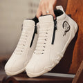 Men's Trendy Casual Side Zipper Short Boots Fashionable Flat Bottom Shoes Versatile for Outdoor Sports