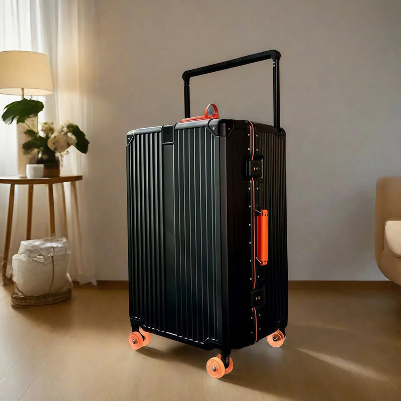 BunnyFly Wide Handlebar Travel Trolley Suitcase with Colorful Silent Wheels TSA Lock Rolling Luggage Large Capacity PC Material