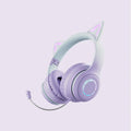 Cat Ear Headphones Bluetooth 5.1 Wireless Earphones with RGB Light Detachable Mic 40mm Stereo Drivers for Gaming Calls & Music