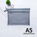 Nylon Mesh File Bag A4 A5 A6 Transparent Zipper Test Paper Information Bag Office Student Pen Bag Subject Bag Puzzle Storage Bag