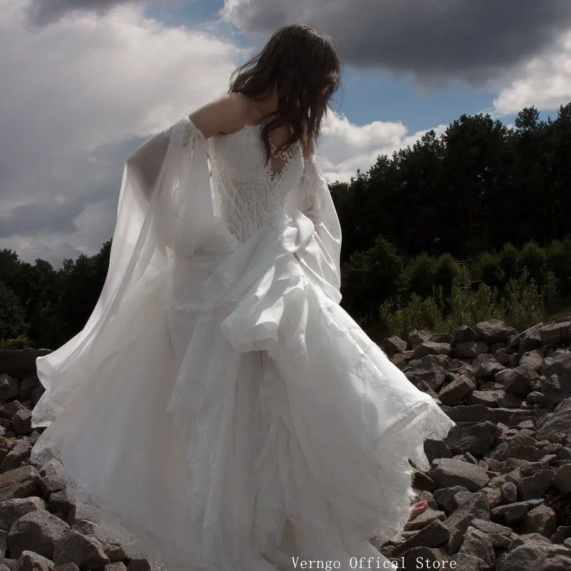 Verngo Princess Appliques Bridal Gowns Strapless A Line - View 4 | SAMAG