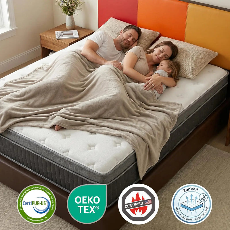 Queen Size Mattress, 12 Inch Bed in A Box Pressure Relief - View 2 | SAMAG