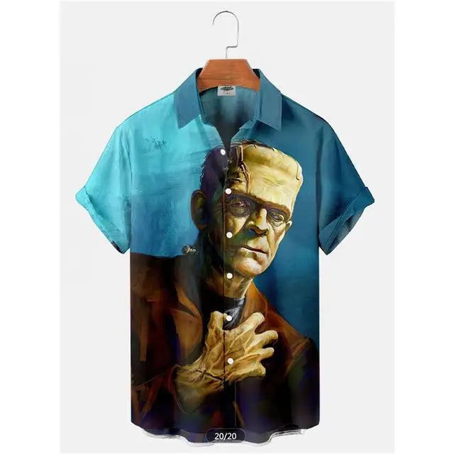 Summer Men's Hawaiian Shirt Movie Figures Horror Vintage | SAMAG
