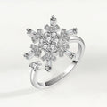 VENTFILLE 925 Sterling Silver Sunflower Diamond Zircon Rotatable Ring For Women Gift Relieve Stress Ring Jewelry Wholesale