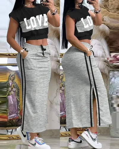 Summer Two Piece Sets Women Outifit Fashion Print | SAMAG