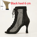 Profession Latin Dance Shoes Woman Suede Mesh Ventilation Ballroom Salsa Boots for Girls Soft Bottom Practice Jazz Latin Boots
