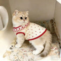 Cute Cherry Pattern Cat Flower Edge Vest Thin Breathable Cat Pullover Comfortable Sweet Pet Shirt Pet Clothing