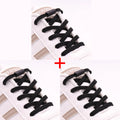 New 1Pair/3Pair Metal Lock Shoe Laces for Sneakers Elastic Stretch No Tie Shoelaces Casual Shoes Running Shoes