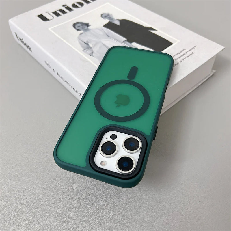 Luxury Magnetic for Magsafe Wireless Charge Case For iPhone 11 12 13 14 Plus 15 16 Pro Max Shockproof Matte Hot Selling Cover