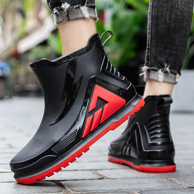 High Rain Boots Water Shoes Couple Chef Shoes Original Men Waterproof Raincoat Man Work Rubber Boots Men's Long Rubber Boot Boat