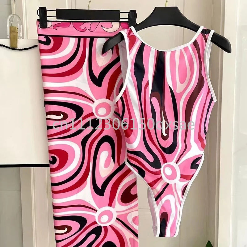 Women's Scarf Swimsuits with Letter Signature Logo Lady | SAMAG
