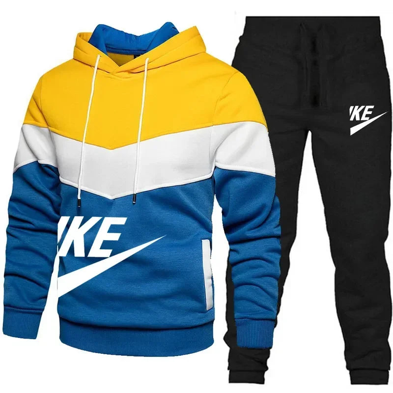Men Autumn Winter Sets Zipper Hoodie Pants Pieces Casual | SAMAG