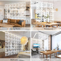 12 PCS Hanging Room Divider Decorative Thick Wall Screen Panels Floral Carving Pattern Hollow Out Design for Bedroom Living Dini