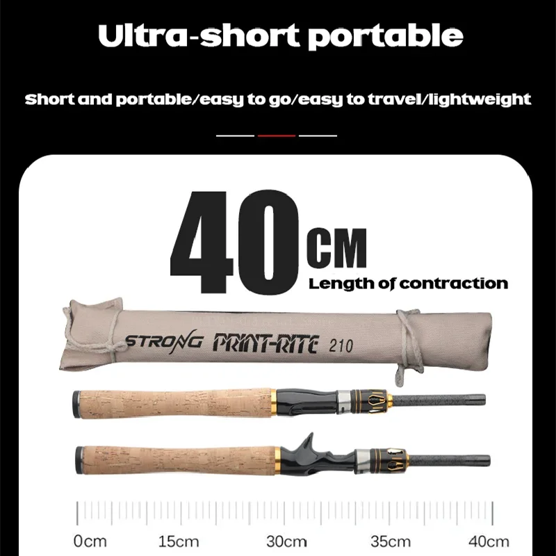 Carbon Fiber Lure Rod Ultra-short Section Spinning/casting Pole 1.8M/2.1M/2.4M/2.7M Travel Superhard Fishing Rods
