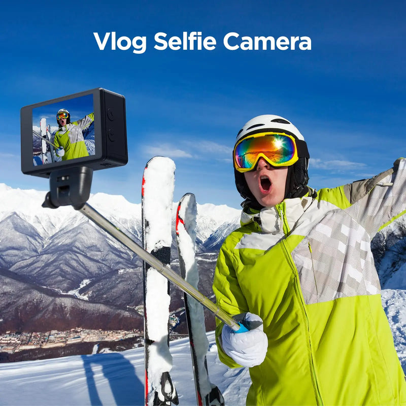 ANSVICAM 5K Action Camera 4K60FPS Dual Screen Waterproof 6-Axis EIS Vlog Camera with Magnetic Bicycle Motorcycles Sports Cameras