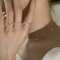 VENTFILLE 925 Sterling Silver Bow Tie Open Finger Ring For Women Gift Cute Design Fashion Jewelry Gift Wholesale