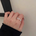 BF CLUB 925 Sterling Rings for Women Adjustable Simple Fashion Geometric Vintage Handmade Irregular  Ring Party Gifts
