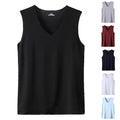 Men'S Top Men'S Summer Multi Color Sleeveless Vest Men'S Summer Ice Silk Traceless Thin Breathable Color V-Neck Sleeveless Top