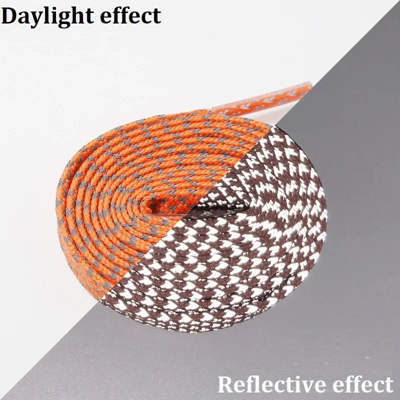 1Pair 3M Flat Reflective Shoelaces for Sneakers Glow at Night Be Applicable Sport Running AF1/AJ Luminous Shoe Lace Shoestring