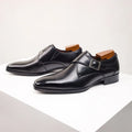 Classic Retro Dress Men Monk Leather Shoes with Pointed Toe Buckle Business Shoes Office Wedding Comfortable Men Oxfords Shoes