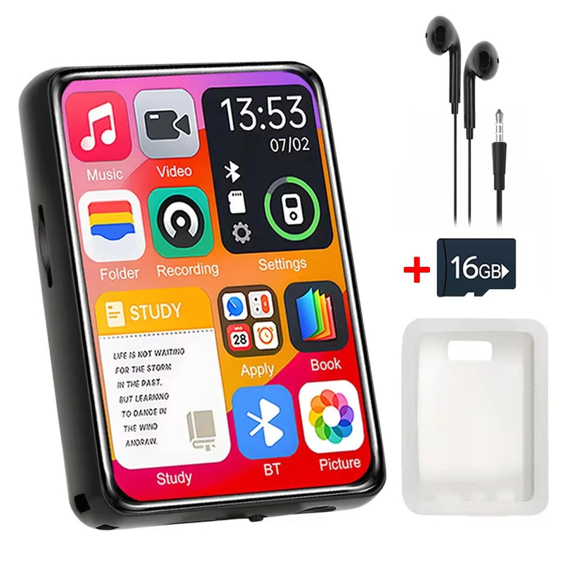 128GB MP3 Player Bluetooth 5.4 Hi-Fi Music Player Built-in Speaker 2.4 Inch Touch Screen Walkman Video FM Radio Recorder Camera