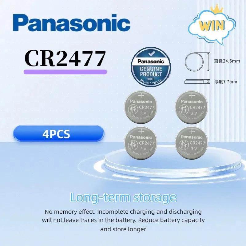 1-10pcs Panasonic CR2477 battery CR 2477 lithium 3V instrument meter imported digital tire pressure monitor intelligent toilet