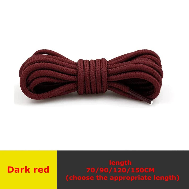 1 Pair Classic Solid Round Shoelaces Durable Polyester Shoe Laces Boot Laces Sneaker Shoestrings 21 Colors 70cm 90cm 120cm 150cm