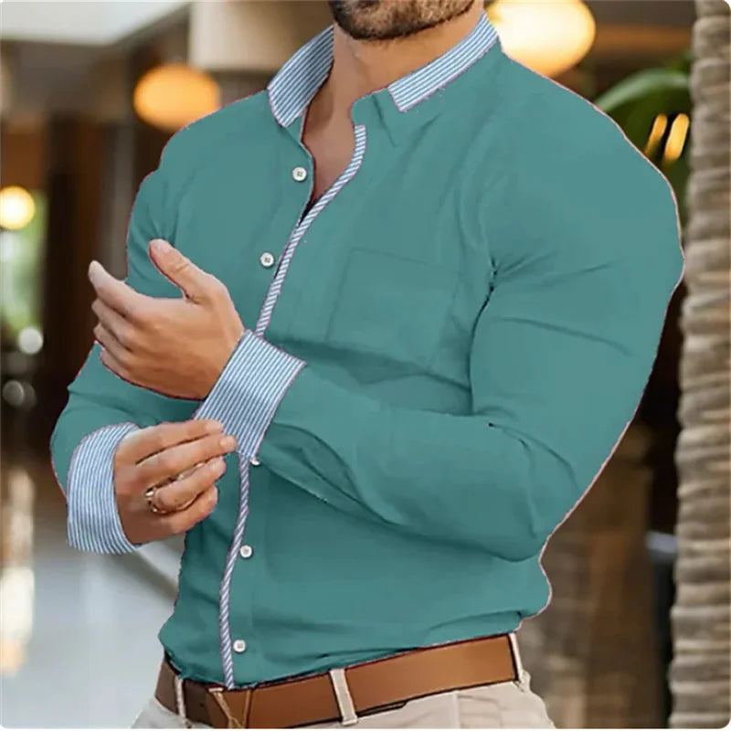 Men's business lapel shirt office casual outdoor street | SAMAG