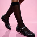 Metal Stud Ballet Flats for Women Square Toe Ankle Strap Design Rivet Decoration Memory Foam Insole Party Evening Shoes