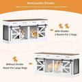 Oversized Dog Cage Furniture, Indoor Dog Bed with Detachable Partitions and Drawers, Sturdy Wooden Dog Box TV Stand