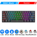 RK61 RK Royal Kludge Russian Gaming Keyboard Wireless Mechanical Keyboard 60% RGB Backlit 61 Keys Bluetooth/USB/2.4G Typewriter