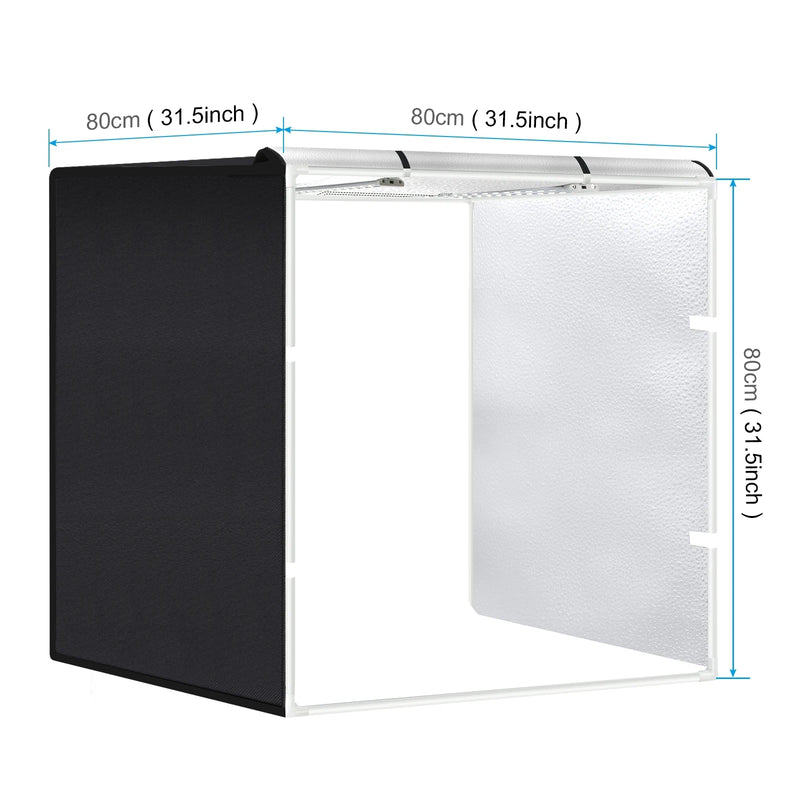 PULUZ 80cm Folding Portable 72W 9050LM White Light Photo Lighting Studio Shooting Tent Box Kit with 3 Colors Backdrops Softbox