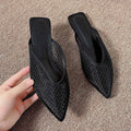 2026 Summer New Fashionable Pointed Toe Half Slippers Women Women's Mesh Hollow Slippers Outdoor Leisure Shoes Plus Size 35-42