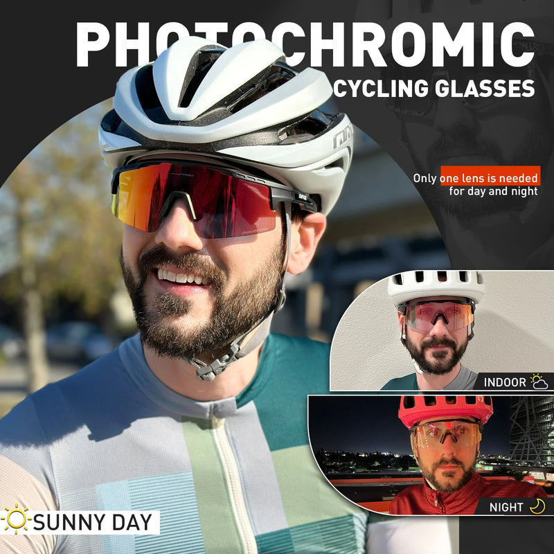 Photochromic Sunglasses UV400 Bike Bicycle Glasses Men's | SAMAG